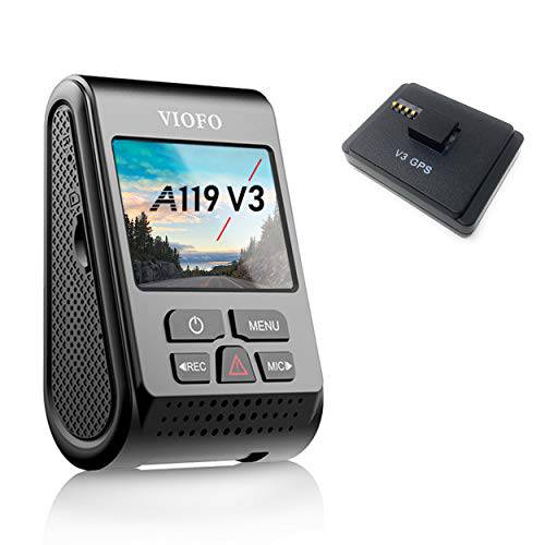 VIOFO A119 V3 2K 블랙박스 2560x1600P 쿼드 HD 차량용 블랙박스era 울트라 클리어 나이트 비전 140-Degree 와이드 앵글 GPS 포함 Buffered 주차 모드 True HDR 모션 감지,센서 G-Sensor 시간 랩스