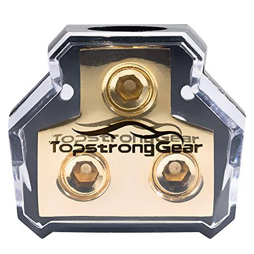 TOPSTRONGGEAR 0/ 2/ 4 게이지 in 0/ 2/ 4 게이지 Out 배전 블록 자동차 오디오 Splitter-Solod 황동