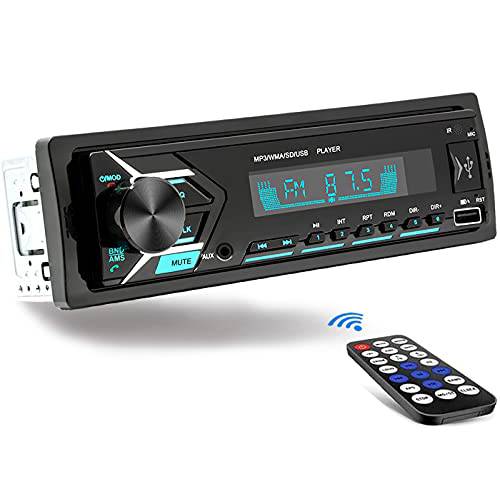 싱글 Din 자동차 스테레오 블루투스, 7 컬러 자동차 라디오 리시버 USB, MP3 플레이어/ FM/ WMA/ TF/ AUX-in, Hands-Free 통화, 무선 리모컨