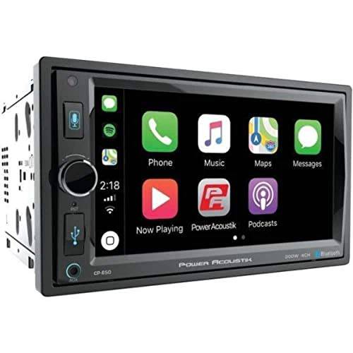 파워 ACOUSTIK CP-650 더블DIN 블루투스 In-Dash 디지털 미디어 자동차 스테레오 리시버 터치스크린, 애플 CarPlay, 6.5