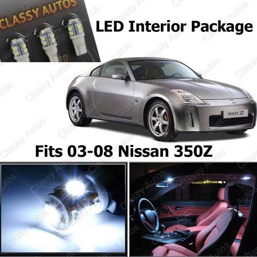 Classy Autos  닛산 350Z 화이트 인테리어 LED 패키지 (5 피스)