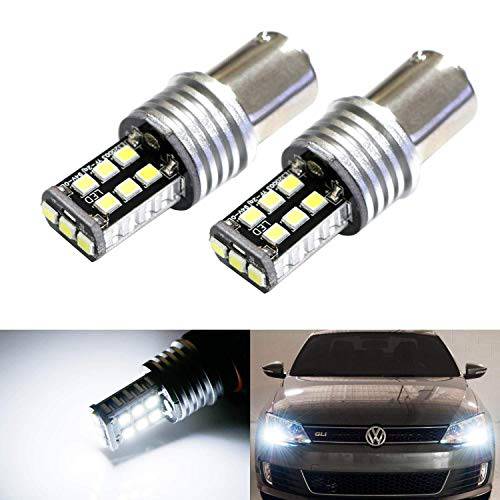 iJDMTOY (2) 제논 화이트 15-SMD LED 교체용 전구 호환가능한 2011-2018 폭스바겐 MK6 Mk6.5 제타 As 낮 런닝 라이트