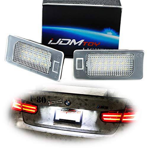 iJDMTOY OEM-Fit 3W 풀 LED 특허 플레이트 라이트 키트 호환가능한 BMW 1 2 3 4 5 Series X3 X4 X5 X6, 전원 by 24-SMD 제논 화이트 LED& CAN-bus 에러 프리