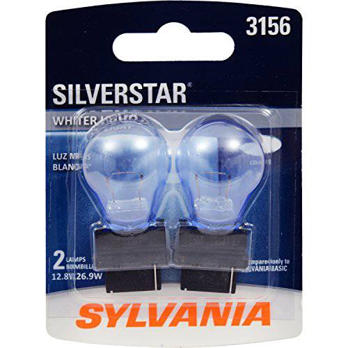 SYLVANIA - 3156 SilverStar 미니 전구 - Brighter and Whiter 라이트, Ideal 낮 런닝 라이트 (DRL) and Back-Up/ 리버스 라이트 (포함 2 전구S)