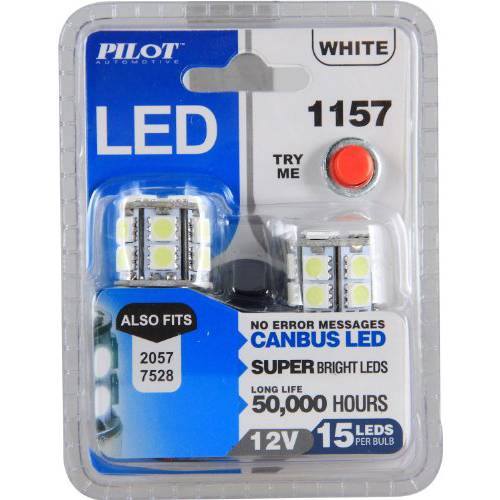 Pilot Automotive (IL-1157W-15-AM) 화이트 15-SMD LED 회전/ 테일 라이트 전구 - 2 피스