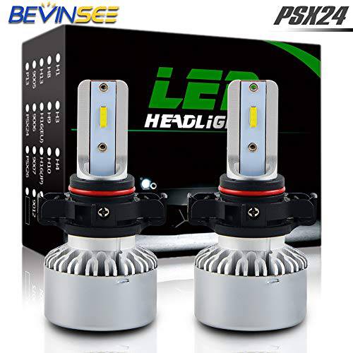 Bevinsee H4 9003 LED 헤드라이트 화이트 전구 키트 10000LM 6000K 60W, 2pcs