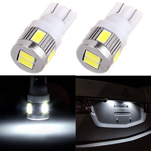 cciyu 194 익스트림 브라이트 LED 전구 T10-6-5730-SMD 라이트 램프 특허 플레이트 라이트 램프 웨지 T10 168 2825 W5W 화이트 팩 of 2