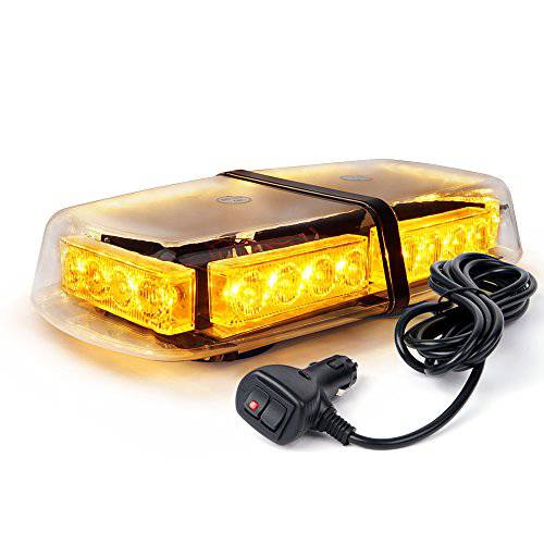 Xprite  노란색 COB 손전등, 플래시 라이트 라이트 바 LED 루프탑 응급시 경고등 마그네틱,자석 베이스 차량 자동차 트럭 19 플래시 패턴