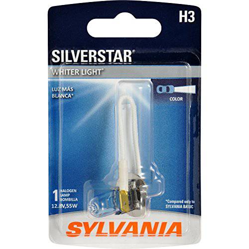 SYLVANIA - 9145 SilverStar 안개등 - 고성능 할로겐 헤드라이트,전조등 전구, Brighter Downroad Whiter 라이트 (포함 1 전구)