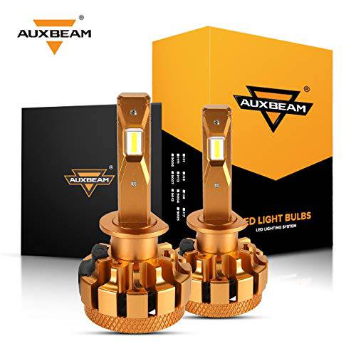 Auxbeam H1 LED 헤드라이트전구, 전조등 F-16 플러스 Series LED 헤드라이트 2 Pcs of P145S Led 헤드라이트,전조등 변환 키트 70W 7000lm 하이 밝기 SMD LED 칩 드라이빙라이트 (팩 of 2)