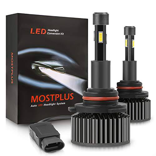 MOSTPLUS LED 헤드라이트,전조등 로우 빔 9006 HB4 화이트 전구 키트 Total 2 전구 60W 7600LM 6000K