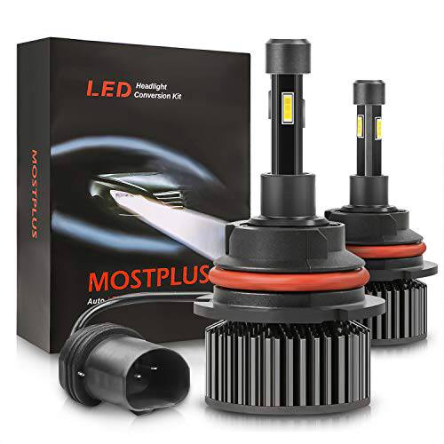 MOSTPLUS 4 Sides LED 헤드라이트,전조등 9007 하이/ 로우 Beams 80W 9800LM 6000K 제논 화이트 전구 x2