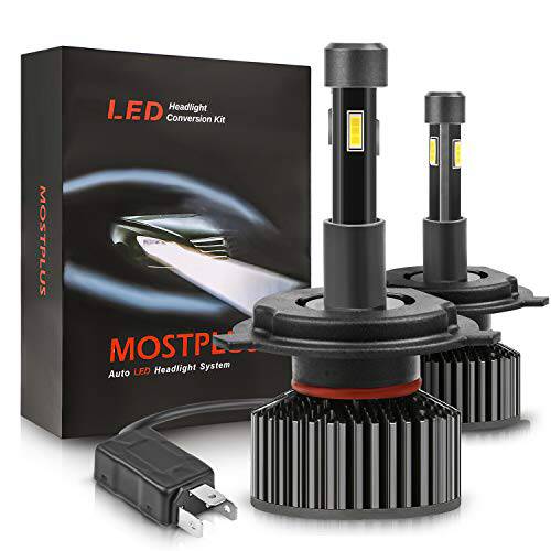 MOSTPLUS LED 헤드라이트,전조등 H4 9003 하이/ 로우 전구 80W 9800LM TX1860 칩 6000K 화이트 원 쌍, 세트