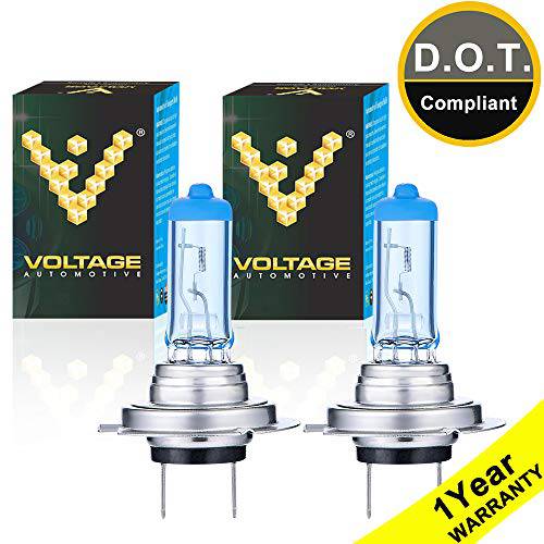 Voltage Automotive H7 헤드라이트전구, 전조등 편광 화이트 교체용 - 프로페셔널 업그레이드 헤드 전구 2 팩