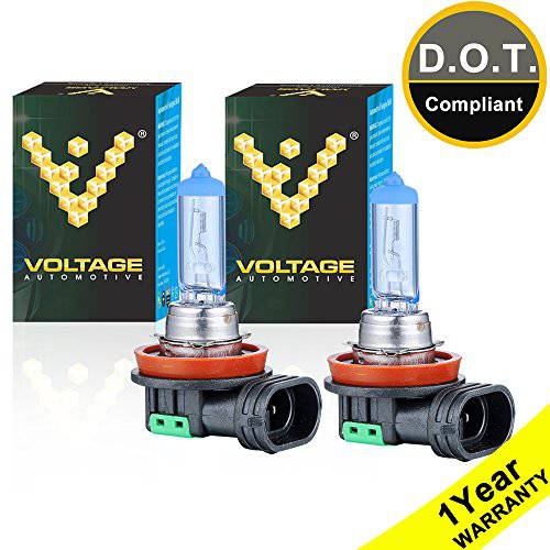 Voltage Automotive H11 헤드라이트전구, 전조등 편광 화이트 교체용 - 프로페셔널 업그레이드 헤드라이트전구, 전조등 2 팩