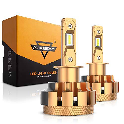 Auxbeam H3 LED 헤드라이트전구, 전조등 F-16 플러스 Series LED 헤드라이트 2 Pcs of H3 Led 헤드라이트,전조등 변환 키트 70W 7000lm 하이 밝기 SMD LED 칩 드라이빙라이트 (팩 of 2)