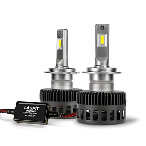 LASFIT H7 LED 헤드라이트전구, 전조등, 하이/ 로우 빔 변환 키트 8000Lm 슈퍼 브라이트 6000K 쿨 화이트, New 세대 할로겐 교체용