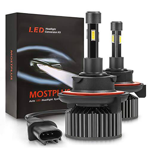 MOSTPLUS LED 헤드라이트,전조등 H13 9008 하이/ 로우 Beams 80W 9800LM TX1860 칩 6000K 화이트 원 쌍, 세트