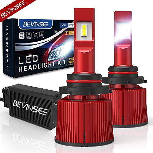 Bevinsee 9005/ HB3/ H10 LED 헤드라이트,전조등 포그라이트, 안개등 화이트 100W 15000LM 6000k 전구 Kit-VC 쿨링 Tech, 2pcs