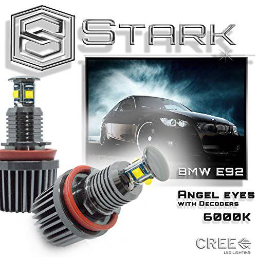 40W BMW H8 화이트 HID 제논 6000k Angel Eyes Halo 링 LED 라이트 - Fits E90 E92 E93 X5 - 호환가능한 and Fits BMW