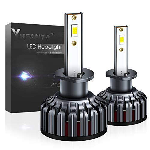 H1 LED 헤드라이트,전조등 Bulbs-100W 12000LM 6000K 익스트림 브라이트 포그라이트, 안개등 램프, CSP 칩 Canbus 프리 플러그& 플레이 조절가능 빔