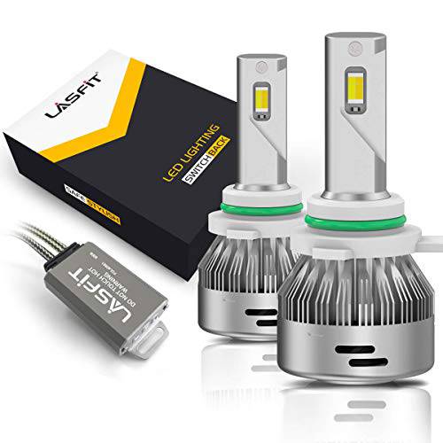 LASFIT 9006 HB4 LED 라이트 전구 듀얼 컬러 전환 6000K 화이트/ 3000K 앰버옐로우, 노란색 60W 6000LM 포그라이트, 안개등 슈퍼 브라이트 조절가능 빔 플레이 and 플러그 (2 팩)