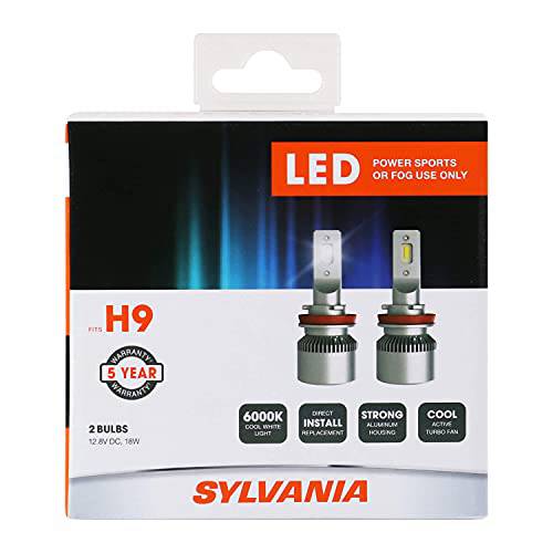 Sylvania H9 LED 파워스포츠 헤드라이트전구, 전조등 Off-Road 사용 or 포그라이트, 안개등 - 2 팩