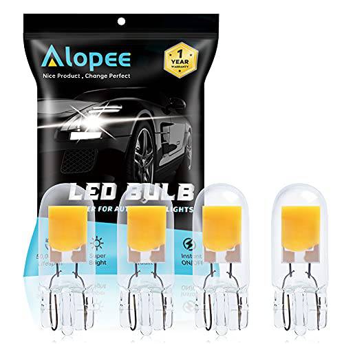 Alopee 4-Pack T10 울트라 브라이트 따뜻한 화이트 COB 라이트 Source LED 전구 교체용 194 W5W 168 2825 501 할로겐 전구 인테리어라이트 특허 플레이트 라이트 전구