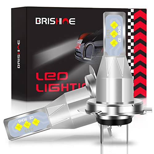BRISHINE H7 LED 포그라이트, 안개등 전구 6000K 제논 화이트, 익스트림 브라이트 2525 칩 64210 LED 전구 자동차 포그라이트, 안개등S, 낮 런닝 라이트 DRL (팩 of 2)