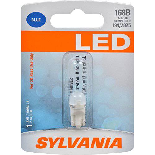 SYLVANIA - 168 T10 W5W LED 블루 미니 전구 - 브라이트 LED 전구, Ideal 인테리어 라이트닝 (포함 1 전구)