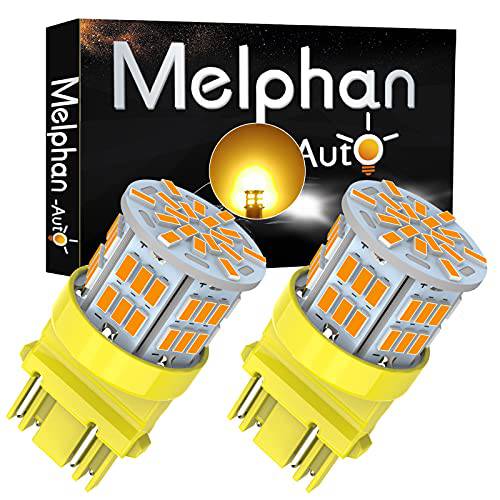 Melphan-Auto 3157 Led 자동차 전구 노란색, 12V-24V 3057 3057 3156 4157 3457 LED 교체용 라이트 전구 자동차 브레이크 테일 런닝 주차 후미등, 후진등, 54SMD 노란색 라이트, 2PCS