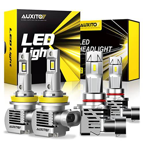 AUXITO 업그레이드된 H11 LED 헤드라이트전구, 전조등& AUXITO 9005 LED 헤드라이트전구, 전조등