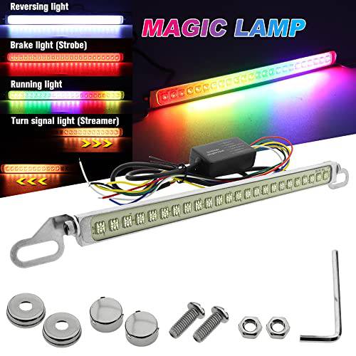 Multi-colored LED 특허 플레이트 라이트 4-in-1 기능 DRL 브레이크 라이트 방향지시등 후진 라이트 자동차 SUV 트럭, 오토바이, 방수, DC12V.1-Pack.(RGB)