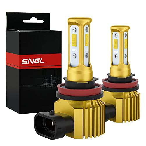 SNGL H8 H16 H11 LED 안개등 yellow 3000k 맥스 5800LM, 팬리스 하이 파워 익스트림 브라이트 IP67 12V 24V H16 H8 H11 LED 전구 포그라이트, 안개등 램프 교체용 자동차 트럭 (팩 of 2)