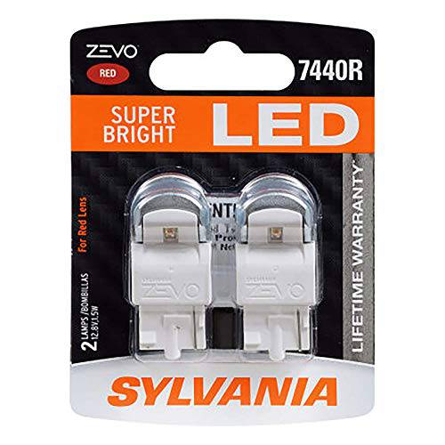 SYLVANIA - 7440 T20 ZEVO LED 레드 전구 - 브라이트 LED 전구, Ideal 스탑 and 테일라이트, 후미등 (포함 2 전구S)