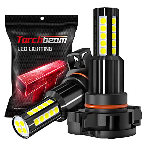 Torchbeam PSX24W/ 2504 LED 포그라이트, 안개등 전구, 3000 루멘 6500K 제논 화이트, 34 SMD 칩, 플러그 and 플레이 안개등 자동차, 팩 of 2