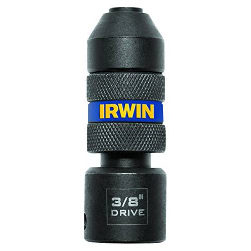 IRWIN 1869512 충격 퍼포먼스 Series 사각 드라이브 to 육각생크 소켓 어댑터, 3/ 8-Inch 사각 to 1/ 4-Inch 육각