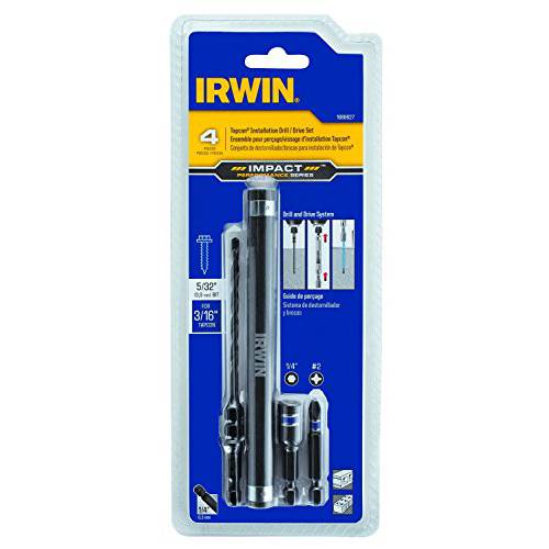 IRWIN  툴 1888627 충격 퍼포먼스 Series 콘크리트 스크류 Drill-Drive 설치 세트 3/ 16-Inch 스크류, 4-Piece