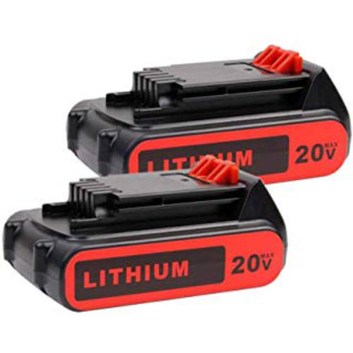 LBXR20 2.5Ah 교체용 블랙 and 데커 20V Lithium-ion 배터리 LB20 LBX20 LST220 LBXR2020-OPE LBXR20B-2 LB2X4020 LBXR20-OPE LBX4020 LB2X4020-OPE 툴 Battery(2 팩)