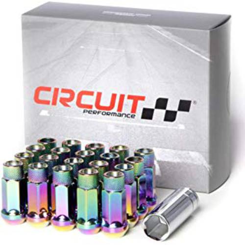 Circuit Performance  단조 스틸 Extended 오픈 End 육각 러그 너트 애프터마켓 휠: 12x1.5 네오 크롬 - 20 피스 세트+  툴