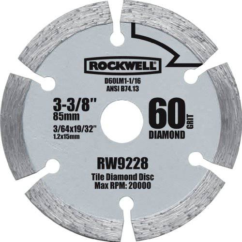 Rockwell RW9228 VersaCut 3-3/ 8-inch 다이아몬드 그릿 원형 톱날
