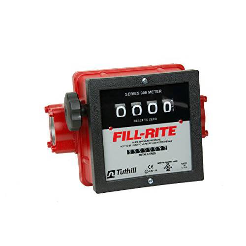 Fill-Rite 901CL1.5 1 1/ 2 23-151 LPM 4 휠 기계식 미터, 알루미늄, 연료 전송 리터 미터