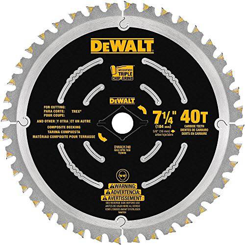 DEWALT DWA31740 컴포지트, Composite Decking 블레이드, 7-1/ 4