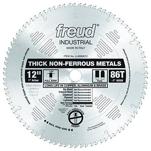 Freud 12 x 86T 두꺼운 Non-Ferrous 메탈 블레이드 (LU89M012)