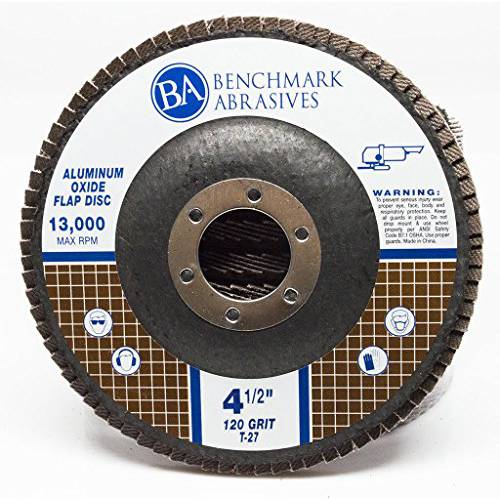 Benchmark Abrasives 4.5 x 7/ 8 타입 27 알루미늄옥사이드 덮개 디스크 - 10 팩 (60 그릿)