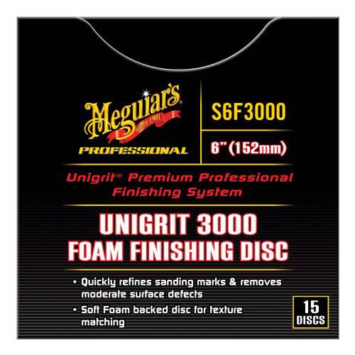 Meguiar’s S6F3000 Unigrit 3000 6 폼 피니싱 원형, 15 팩