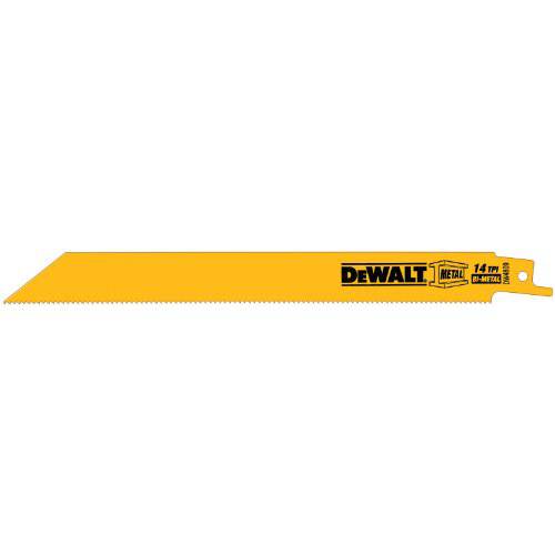 DEWALT DW4809 8-Inch 14 TPI 스트레이트 후면 Bi-Metal 컷소 블레이드 (5-Pack), 싱글