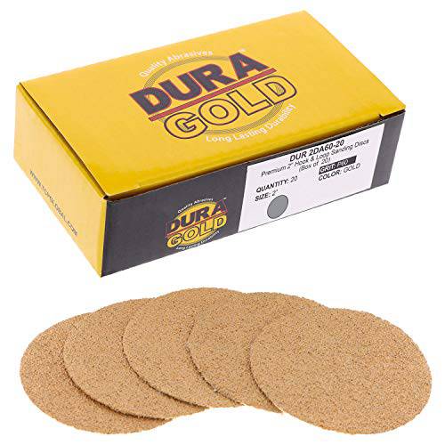 Dura-Gold - 프리미엄 - 1000 그릿 2 골드 후크&  루프 원형사포 DA 샌더스 - 박스 of 40 사포 피니싱 원형 자동차 and 목공