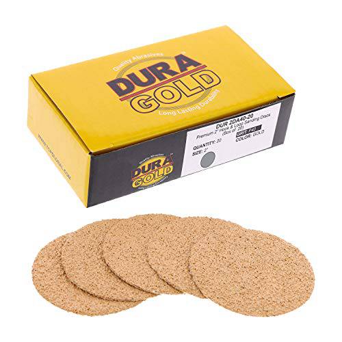 Dura-Gold - 프리미엄 - 220 그릿 2 골드 후크&  루프 원형사포 DA 샌더스 - 박스 of 30 사포 피니싱 원형 자동차 and 목공
