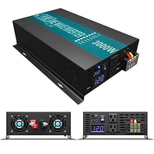 WZRELB 3000watt 퓨어 사인 Wave 인버터 24V DC to 120V AC 60HZ LED 디스플레이 차량용 인버터 발전기 (RBP300024B1)